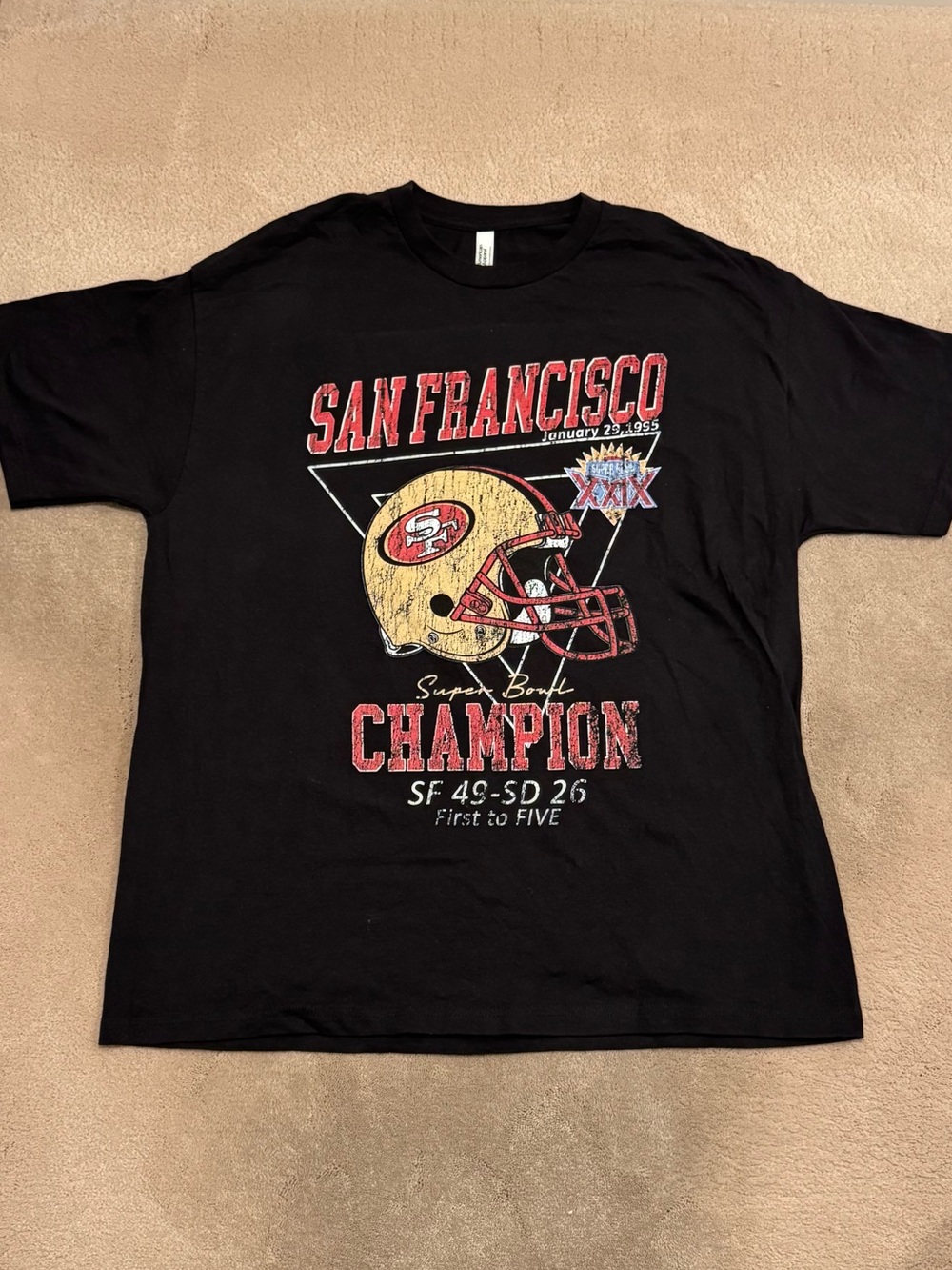 San Francisco 49ers Super Bowl XXIX Champion T-Shirt in Black